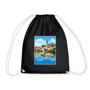 Tomar Portugal Vintage voyage affiche WPA Souvenir - Sac de sport léger - noir - Devant