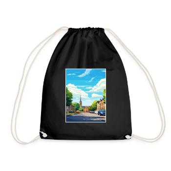 Leighton Buzzard England Vintage Travel Poster WPA - Drawstring Bag - black - Front