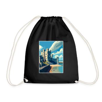 Château de Caernarfon gallois Vintage Travel Poster WPA - Sac de sport léger - noir - Devant