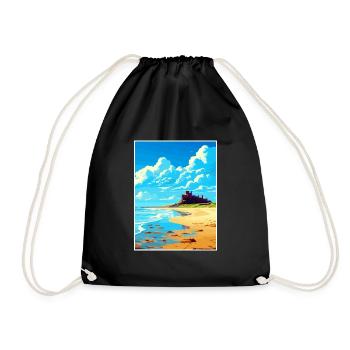 Bamburgh Castle Angleterre Vintage voyage affiche WPA - Sac de sport léger - noir - Devant