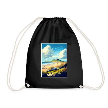 Bamburgh Castle Angleterre Vintage voyage affiche WPA - Sac de sport léger - noir - Devant
