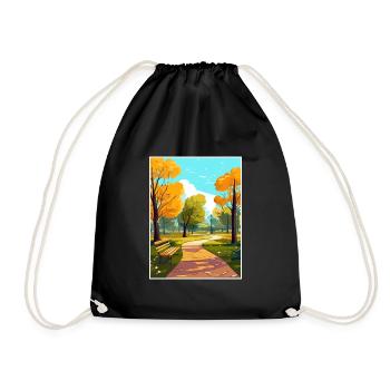 Hyde Park London England Vintage Travel Poster WPA - Drawstring Bag - black - Front