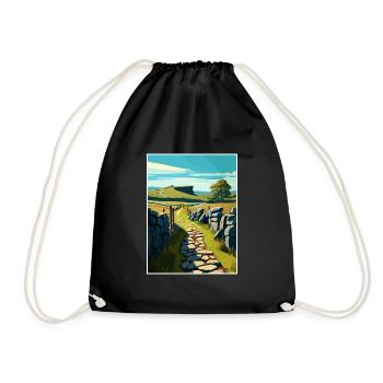 Hadrian S National Trail Vintage Reiseposter WPA - Turnbeutel - Schwarz - Vorne
