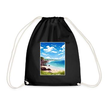 Trevaunance Cove Cornwall Affiche de voyage Vintage - Sac de sport léger - noir - Devant
