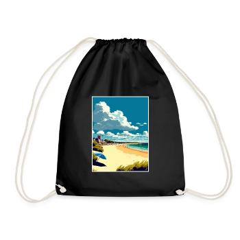 Bournemouth Angleterre plage Vintage affiche de voyage - Sac de sport léger - noir - Devant