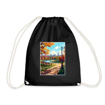 Hyde Park London England Vintage Travel Poster WPA - Drawstring Bag - black - Front
