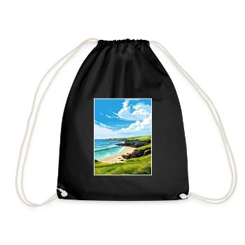 Trevaunance Cove Cornwall Affiche de voyage Vintage - Sac de sport léger - noir - Devant