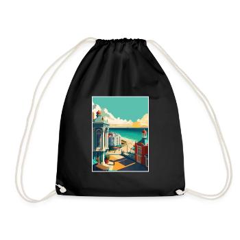 Brighton Pier Seascape Royaume-Uni Affiche de voyage Vintage - Sac de sport léger - noir - Devant