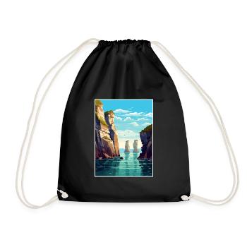 Stack Rocks Pembrokeshire Affiche de voyage Vintage - Sac de sport léger - noir - Devant