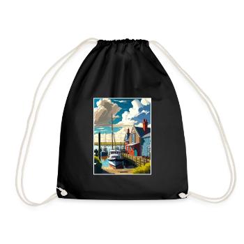 Whitstable Harbour England Vintage Reiseposter - Turnbeutel - Schwarz - Vorne