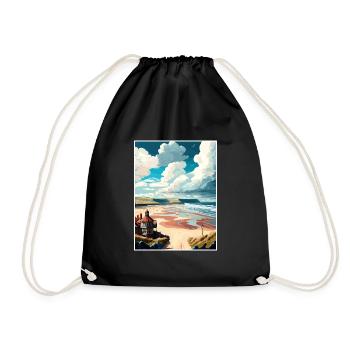 Saltburn au bord de la mer Angleterre Vintage voyage affiche - Sac de sport léger - noir - Devant