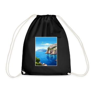 Capri Italie Décoration Vintage Voyage Affiche WPA - Sac de sport léger - noir - Devant