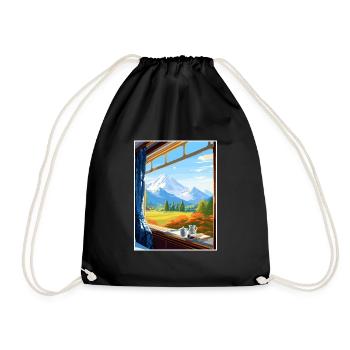 Orient Express Europa Deko Vintage Reiseposter - Turnbeutel - Schwarz - Vorne