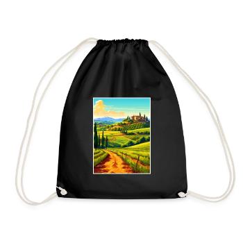 Toscane Italie Décoration Vintage Voyage Affiche WPA - Sac de sport léger - noir - Devant
