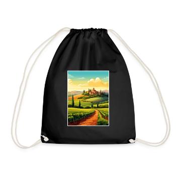 Toscane Italie Décoration Vintage Voyage Affiche WPA - Sac de sport léger - noir - Devant