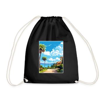 Alcudia Espagne Vintage voyage affiche WPA Souvenir - Sac de sport léger - noir - Devant