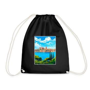 Palma De Mallorca Spain Vintage Travel Poster WPA - Drawstring Bag - black - Front