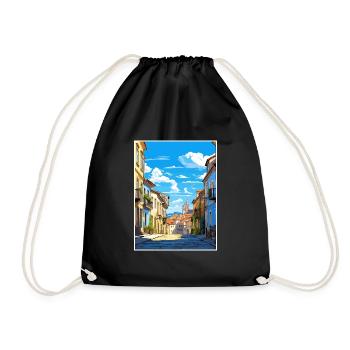 Braga Portugal Vintage voyage affiche WPA Souvenir - Sac de sport léger - noir - Devant