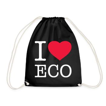 I LOVE ECO - Turnbeutel - Schwarz - Vorne