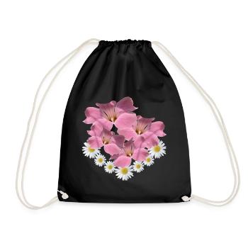 Marguerite Fleur Rose Vigne Marguerites - Sac de sport léger - noir - Devant