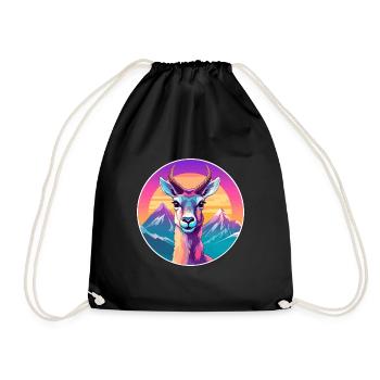 Antilope aquarelle dessin animé kawaii animal animal Colo - Sac de sport léger - noir - Devant