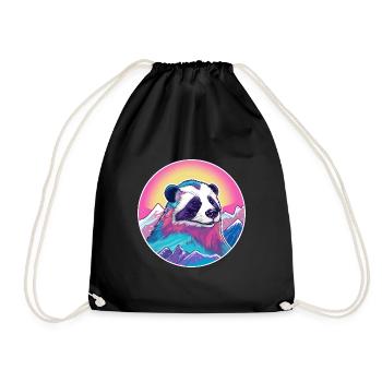 Blaireau Aquarelle Dessin Animé Kawaii Animal De Compagnie Colorf - Sac de sport léger - noir - Devant