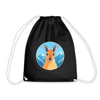 Kangourou Aquarelle Dessin Animé Kawaii Animal Animal Colo - Sac de sport léger - noir - Devant