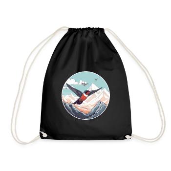 Colibri Aquarelle Dessin Animé Kawaii Animal De Compagnie C - Sac de sport léger - noir - Devant