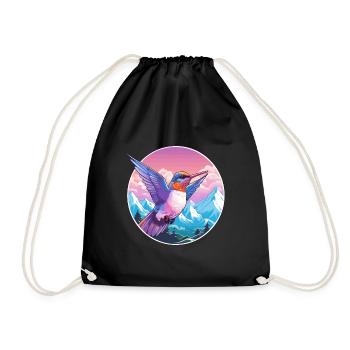 Colibri Aquarelle Dessin Animé Kawaii Animal De Compagnie C - Sac de sport léger - noir - Devant