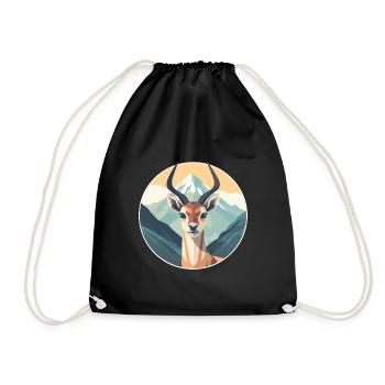 Antilope aquarelle dessin animé kawaii animal animal Colo - Sac de sport léger - noir - Devant
