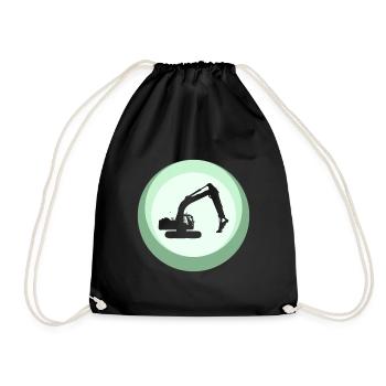 Construction Site Excavator Driver House Construction - Drawstring Bag - black - Front