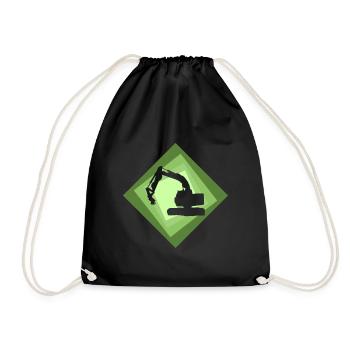 Excavator Excavator Driver Excavator - Drawstring Bag - black - Front