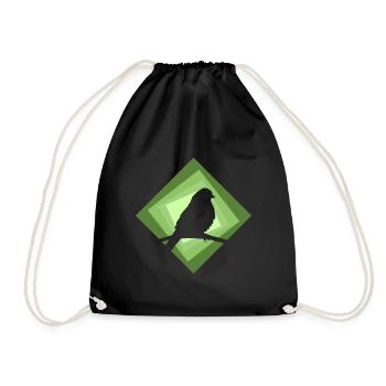 Parakeet Peep Birds - Drawstring Bag - black - Front