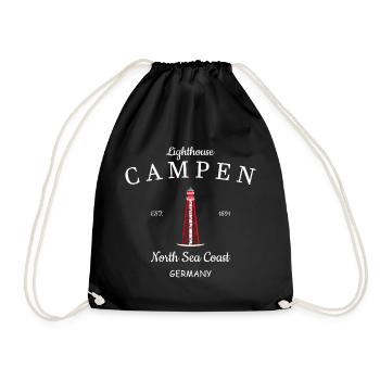 Lighthouse Camping North Sea Germany - Drawstring Bag - black - Front