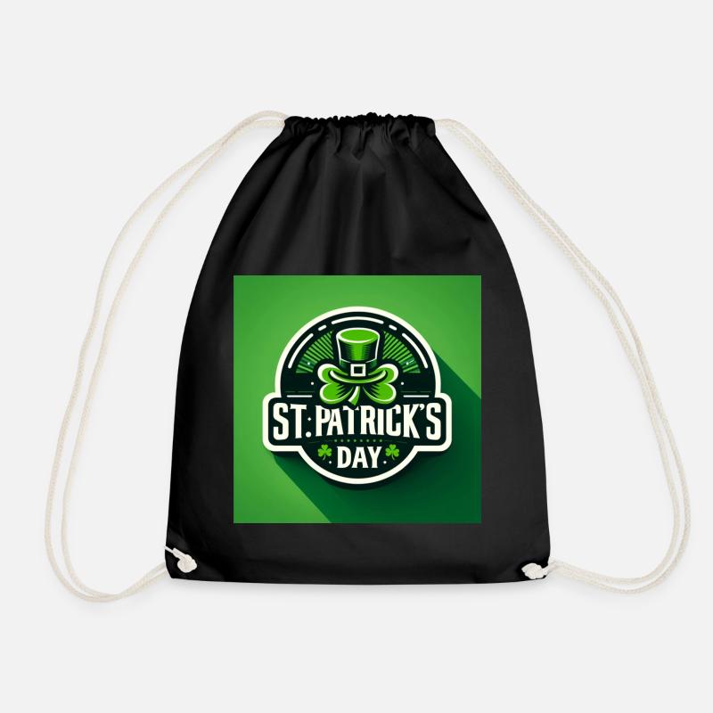 St Patrick's Day - Drawstring Bag - black