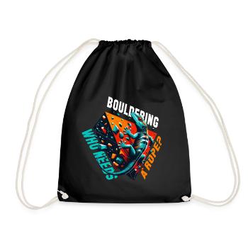 Bouldering Gecko Rope? Gift - Drawstring Bag - black - Front