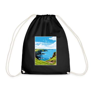 Mullion Cove Cornwall Vintage Reiseposter WPA - Turnbeutel - Schwarz - Vorne