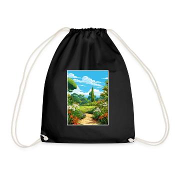 Trebah Garden Cornwall Affiche de voyage Vintage WPA - Sac de sport léger - noir - Devant