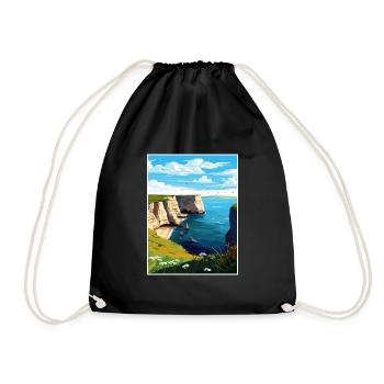 Bempton Cliffs England Vintage Reiseposter WPA - Turnbeutel - Schwarz - Vorne