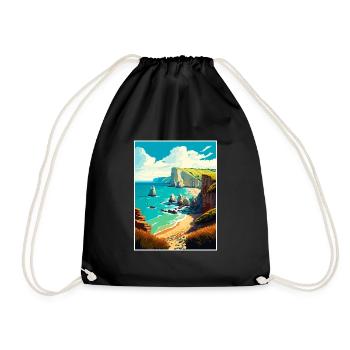 Côte jurassique Angleterre Affiche de voyage vintage WPA - Sac de sport léger - noir - Devant