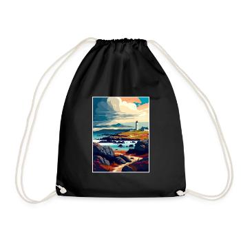 Isle Of Islay Scotland Vintage Travel Poster WPA - Drawstring Bag - black - Front