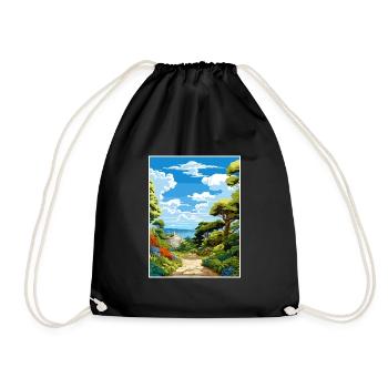 Trebah Gardens Cornwall Affiche de voyage Vintage WPA - Sac de sport léger - noir - Devant