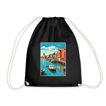 Whitstable Angleterre Kent Vintage voyage affiche WPA - Sac de sport léger - noir - Devant