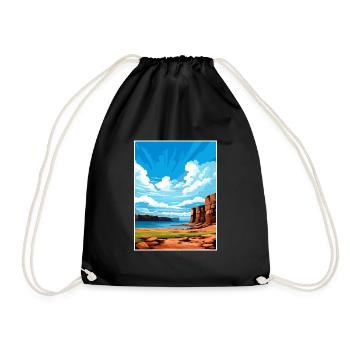 Isle Of Hoy Scotland Vintage Travel Poster WPA Art - Drawstring Bag - black - Front