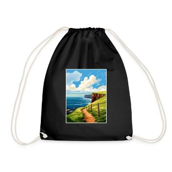 Isle Of Hoy Scotland Vintage Travel Poster WPA Art - Drawstring Bag - black - Front