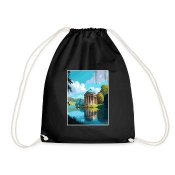 Stourhead Decoration Vintage Travel Poster WPA Art - Drawstring Bag - black - Front