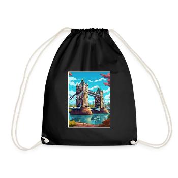 Tower Bridge England Vintage Reiseposter WPA Kunst - Turnbeutel - Schwarz - Vorne