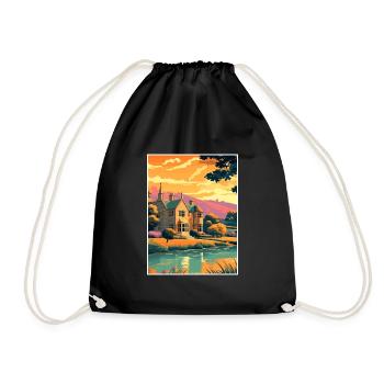 Cotswolds Angleterre Royaume-Uni Vintage voyage affiche WPA Art - Sac de sport léger - noir - Devant