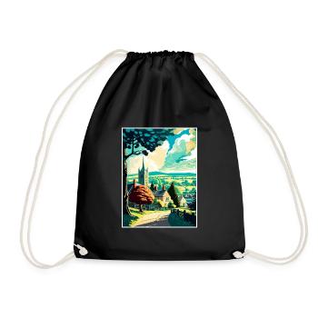 Cotswolds Angleterre Royaume-Uni Vintage voyage affiche WPA Art - Sac de sport léger - noir - Devant