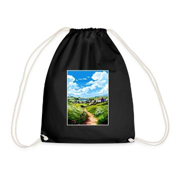 Porthoustock Cornouailles Vintage voyage affiche WPA - Sac de sport léger - noir - Devant